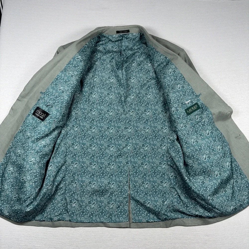 Lauren Ralph Lauren Linen Blazer Mens Size 50L Green Single Vented